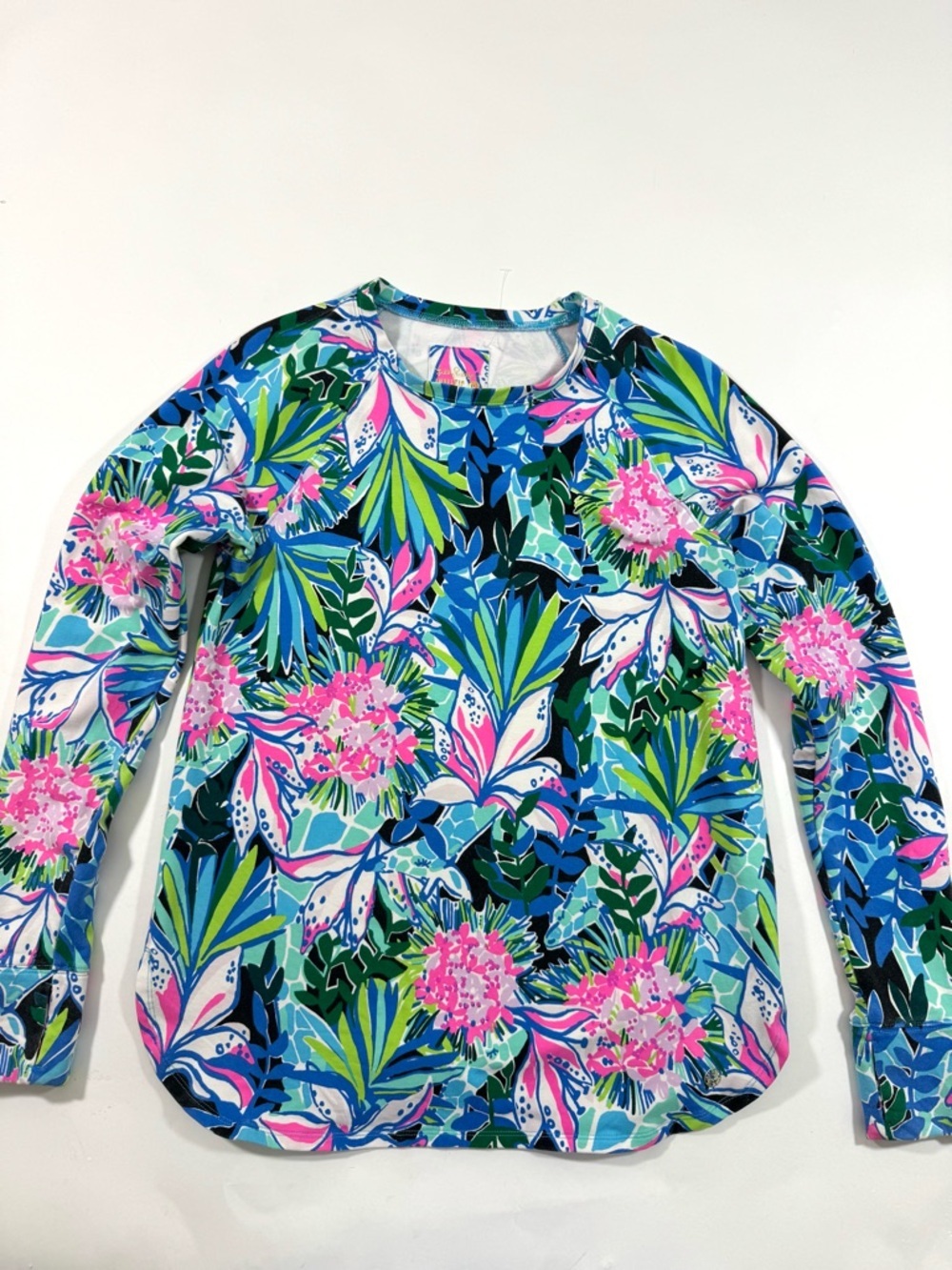 Lilly Pulitzer Blythe Pullover Shirt Tropical Floral Print
